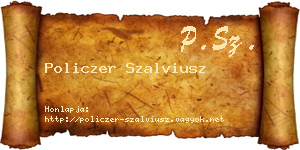 Policzer Szalviusz névjegykártya